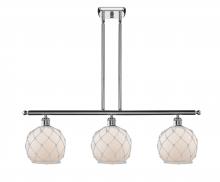  516-3I-PC-G121-8RW - Farmhouse Rope - 3 Light - 36 inch - Polished Chrome - Cord hung - Island Light