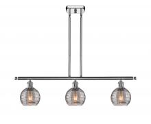  516-3I-PC-G1213-6SM - Athens Deco Swirl - 3 Light - 36 inch - Polished Chrome - Cord hung - Island Light