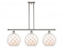  516-3I-PN-G121-10RW - Farmhouse Rope - 3 Light - 37 inch - Polished Nickel - Cord hung - Island Light