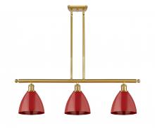  516-3I-SG-MBD-75-RD - Plymouth - 3 Light - 36 inch - Satin Gold - Cord hung - Island Light