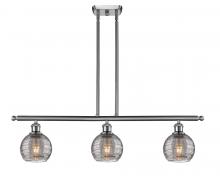  516-3I-SN-G1213-6SM - Athens Deco Swirl - 3 Light - 36 inch - Brushed Satin Nickel - Cord hung - Island Light