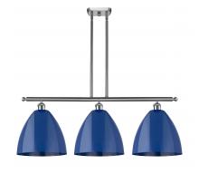  516-3I-SN-MBD-12-BL - Plymouth - 3 Light - 39 inch - Brushed Satin Nickel - Cord hung - Island Light