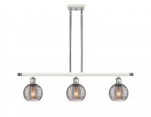  516-3I-WPC-G1213-6SM - Athens Deco Swirl - 3 Light - 36 inch - White Polished Chrome - Cord hung - Island Light