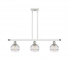  516-3I-WPC-G556-6CL - Rochester - 3 Light - 36 inch - White Polished Chrome - Cord hung - Island Light