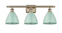  516-3W-AB-MBD-75-SF - Plymouth - 3 Light - 28 inch - Antique Brass - Bath Vanity Light