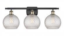  516-3W-BAB-G122C-8CL - Athens - 3 Light - 28 inch - Black Antique Brass - Bath Vanity Light