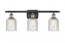  516-3W-BAB-G559-5CL - Bridal Veil - 3 Light - 25 inch - Black Antique Brass - Bath Vanity Light