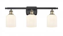  516-3W-BAB-G559-5GWH - Bridal Veil - 3 Light - 25 inch - Black Antique Brass - Bath Vanity Light