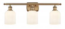  516-3W-BB-G559-5GWH - Bridal Veil - 3 Light - 25 inch - Brushed Brass - Bath Vanity Light