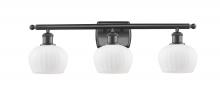  516-3W-BK-G91 - Fenton - 3 Light - 27 inch - Matte Black - Bath Vanity Light