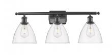  516-3W-BK-GBD-752 - Bristol - 3 Light - 28 inch - Matte Black - Bath Vanity Light