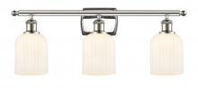  516-3W-PN-G559-5GWH - Bridal Veil - 3 Light - 25 inch - Polished Nickel - Bath Vanity Light