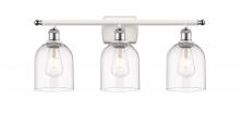  516-3W-WPC-G558-6CL - Bella - 3 Light - 26 inch - White Polished Chrome - Bath Vanity Light