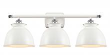  516-3W-WPC-M14-W - Adirondack - 3 Light - 28 inch - White Polished Chrome - Bath Vanity Light