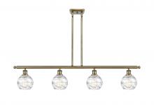  516-4I-AB-G1213-6 - Athens Deco Swirl - 4 Light - 48 inch - Antique Brass - Cord hung - Island Light