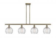  516-4I-AB-G1213-8 - Athens Deco Swirl - 4 Light - 48 inch - Antique Brass - Cord hung - Island Light