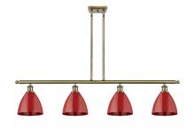  516-4I-AB-MBD-75-RD - Plymouth - 4 Light - 48 inch - Antique Brass - Cord hung - Island Light