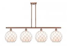  516-4I-AC-G121-10RW - Farmhouse Rope - 4 Light - 48 inch - Antique Copper - Cord hung - Island Light