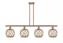  516-4I-AC-G122-8RB - Farmhouse Rope - 4 Light - 48 inch - Antique Copper - Cord hung - Island Light