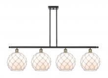  516-4I-BAB-G121-10RW - Farmhouse Rope - 4 Light - 48 inch - Black Antique Brass - Cord hung - Island Light