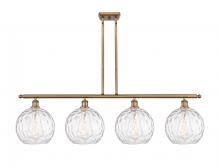  516-4I-BB-G1215-10 - Athens Water Glass - 4 Light - 48 inch - Brushed Brass - Cord hung - Island Light