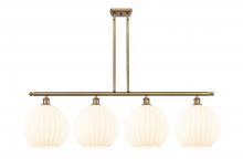  516-4I-BB-G1217-12WV - White Venetian - 4 Light - 50 inch - Brushed Brass - Stem Hung - Island Light