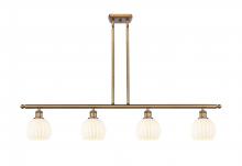  516-4I-BB-G1217-6WV - White Venetian - 4 Light - 48 inch - Brushed Brass - Stem Hung - Island Light