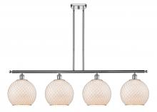  516-4I-PC-G121-10CSN - Farmhouse Chicken Wire - 4 Light - 48 inch - Polished Chrome - Cord hung - Island Light