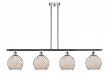  516-4I-PC-G121-8CBK - Farmhouse Chicken Wire - 4 Light - 48 inch - Polished Chrome - Cord hung - Island Light