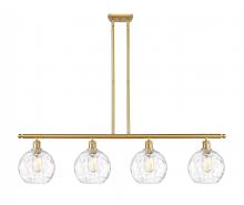  516-4I-SG-G1215-8 - Athens Water Glass - 4 Light - 48 inch - Satin Gold - Cord hung - Island Light