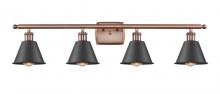  516-4W-AC-M8-BK - Smithfield - 4 Light - 37 inch - Antique Copper - Bath Vanity Light