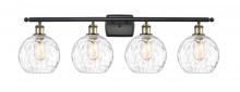  516-4W-BAB-G1215-8 - Athens Water Glass - 4 Light - 38 inch - Black Antique Brass - Bath Vanity Light