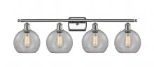  516-4W-PC-G122C-8CL - Athens - 4 Light - 38 inch - Polished Chrome - Bath Vanity Light