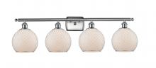  516-4W-SN-G121-8CSN - Farmhouse Chicken Wire - 4 Light - 38 inch - Brushed Satin Nickel - Bath Vanity Light