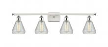  516-4W-WPC-G275 - Conesus - 4 Light - 36 inch - White Polished Chrome - Bath Vanity Light