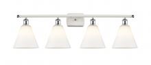  516-4W-WPC-GBC-81 - Berkshire - 4 Light - 38 inch - White Polished Chrome - Bath Vanity Light