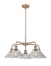  516-5CR-AC-G132 - Orwell - 5 Light - 26 inch - Antique Copper - Chandelier