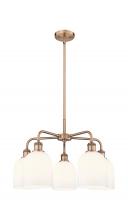  516-5CR-AC-G558-6GWH - Bella - 5 Light - 24 inch - Antique Copper - Chandelier