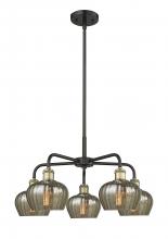  516-5CR-BAB-G96 - Fenton - 5 Light - 25 inch - Black Antique Brass - Chandelier