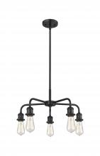  516-5CR-BK - Ballston - 5 Light - 18 inch - Matte Black - Chandelier