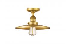  517-1CH-SG-MFR-SG-12 - Railroad - 1 Light - 12 inch - Satin Gold - Semi-Flush Mount