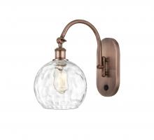  518-1W-AC-G1215-8 - Athens Water Glass - 1 Light - 8 inch - Antique Copper - Sconce