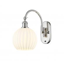  518-1W-PN-G1217-8WV - White Venetian - 1 Light - 8 inch - Polished Nickel - Sconce