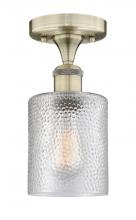  616-1F-AB-G112 - Cobbleskill - 1 Light - 5 inch - Antique Brass - Semi-Flush Mount