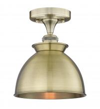  616-1F-AB-M14-AB - Adirondack - 1 Light - 8 inch - Antique Brass - Semi-Flush Mount