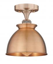  616-1F-AC-M14-AC - Adirondack - 1 Light - 8 inch - Antique Copper - Semi-Flush Mount