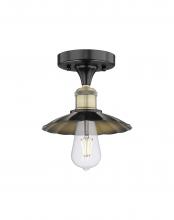  616-1F-BAB-M17-BK - Scallop - 1 Light - 8 inch - Black Antique Brass - Semi-Flush Mount