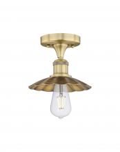  616-1F-BB-M17-BB - Scallop - 1 Light - 8 inch - Brushed Brass - Semi-Flush Mount