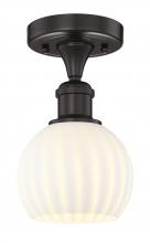  616-1F-OB-G1217-6WV - White Venetian - 1 Light - 6 inch - Oil Rubbed Bronze - Semi-Flush Mount