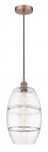  616-1P-AC-G557-10CL - Vaz - 1 Light - 10 inch - Antique Copper - Cord hung - Mini Pendant